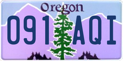OR license plate 091AQI