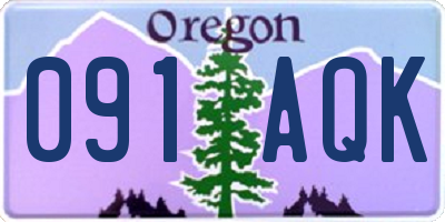 OR license plate 091AQK