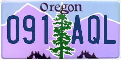 OR license plate 091AQL