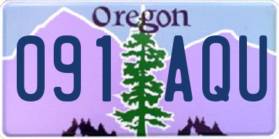 OR license plate 091AQU