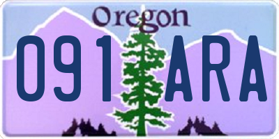 OR license plate 091ARA