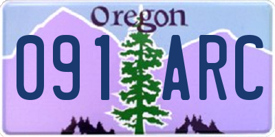 OR license plate 091ARC