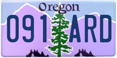 OR license plate 091ARD