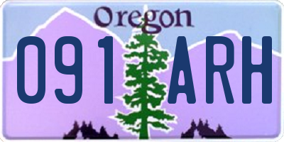 OR license plate 091ARH