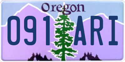 OR license plate 091ARI