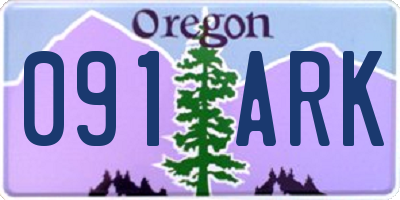 OR license plate 091ARK