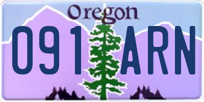 OR license plate 091ARN