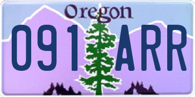 OR license plate 091ARR
