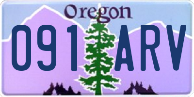 OR license plate 091ARV