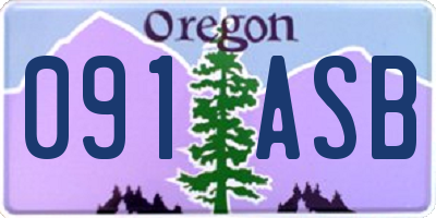 OR license plate 091ASB