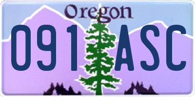 OR license plate 091ASC