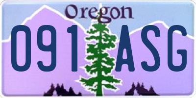 OR license plate 091ASG