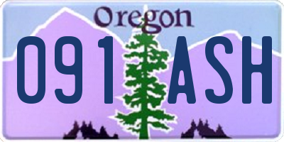 OR license plate 091ASH
