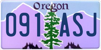 OR license plate 091ASJ