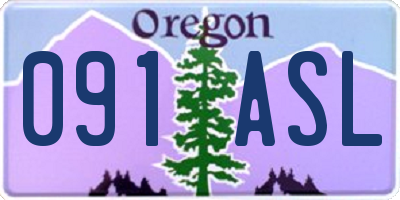 OR license plate 091ASL