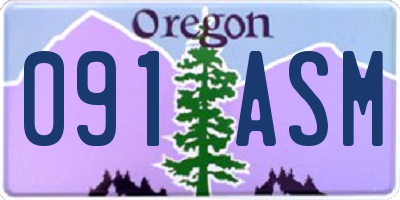 OR license plate 091ASM