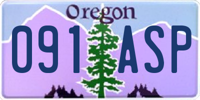 OR license plate 091ASP