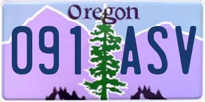 OR license plate 091ASV