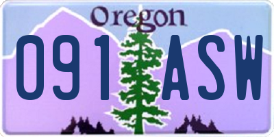 OR license plate 091ASW
