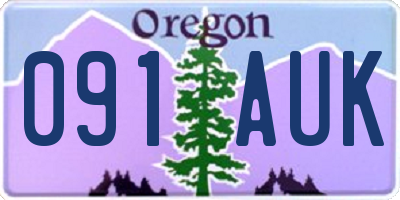 OR license plate 091AUK