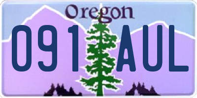OR license plate 091AUL