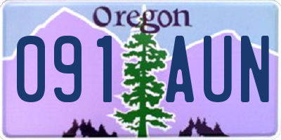 OR license plate 091AUN
