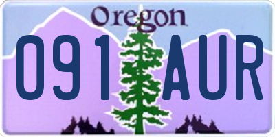 OR license plate 091AUR