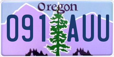 OR license plate 091AUU