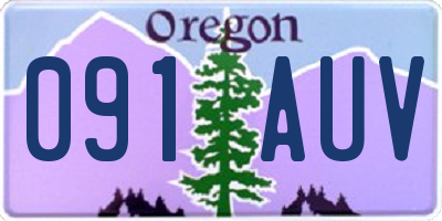 OR license plate 091AUV