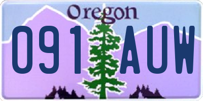 OR license plate 091AUW