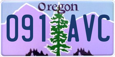 OR license plate 091AVC