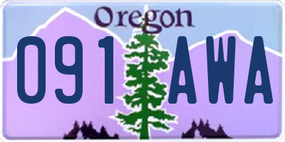 OR license plate 091AWA