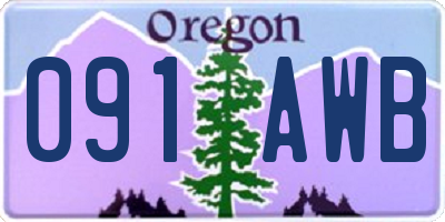 OR license plate 091AWB