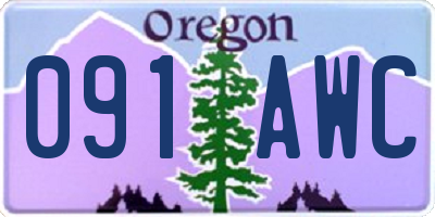 OR license plate 091AWC