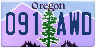 OR license plate 091AWD