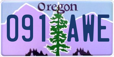 OR license plate 091AWE