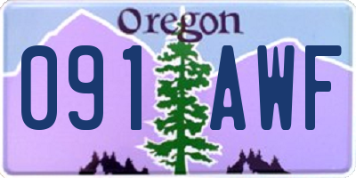 OR license plate 091AWF