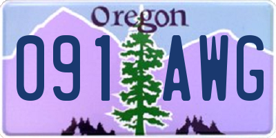 OR license plate 091AWG