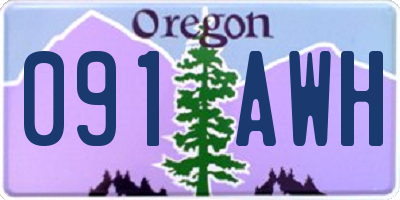 OR license plate 091AWH