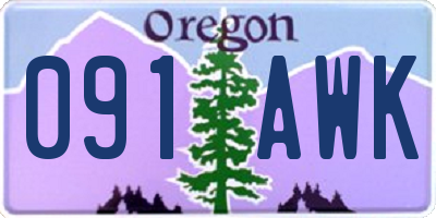 OR license plate 091AWK