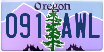 OR license plate 091AWL