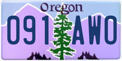 OR license plate 091AWO