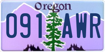 OR license plate 091AWR