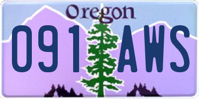 OR license plate 091AWS