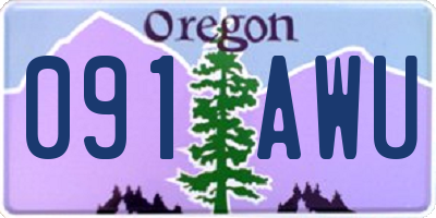 OR license plate 091AWU