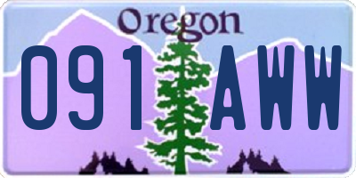 OR license plate 091AWW