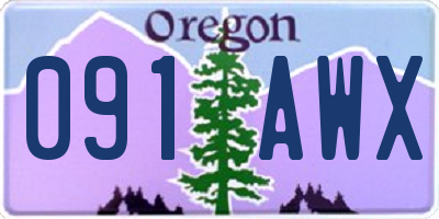OR license plate 091AWX