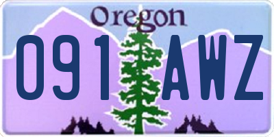 OR license plate 091AWZ
