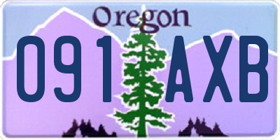 OR license plate 091AXB