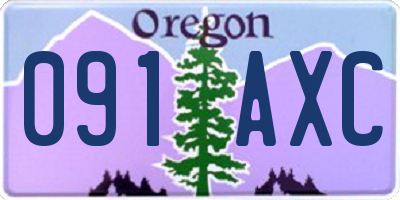 OR license plate 091AXC